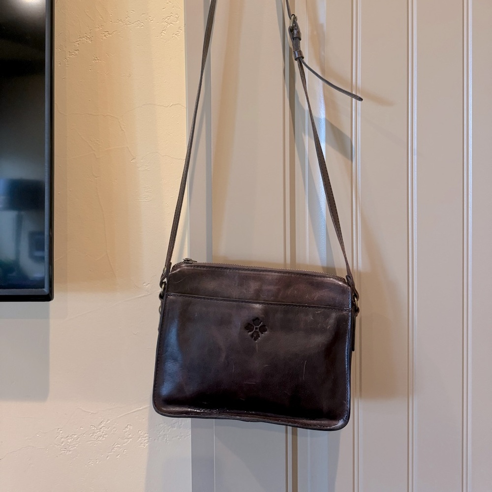 Patricia Nash Crossbody hair on hide leather bag
